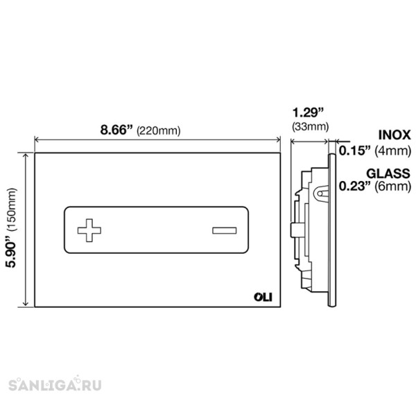 Клавиша смывная Oli Oceania inox белый (054558 )