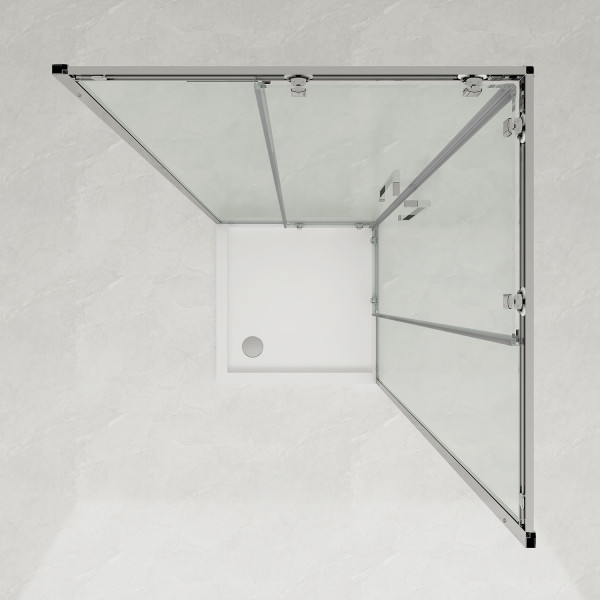 Душевой уголок Loranto 100x100x190 стекло прозрачное, профиль сатин (CS-AB01S-10)