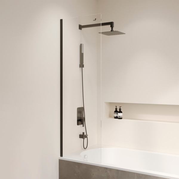 Душевые шторки для ванн RGW Screens 30x стекло прозрачное, профиль черный (351105630-14)