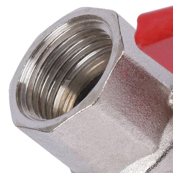 Кран 1/2" шаровый со сгоном Stout (красная бабочка, полнопроходной) (SVB-1007-000015)