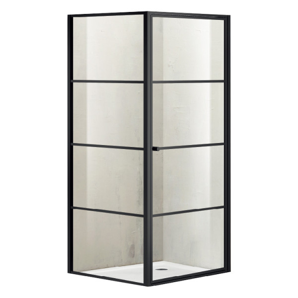 Душевой уголок Azario Richmond 90x90x195 стекло прозрачное, профиль черный (AZ-NAG1221 90 BLACK)