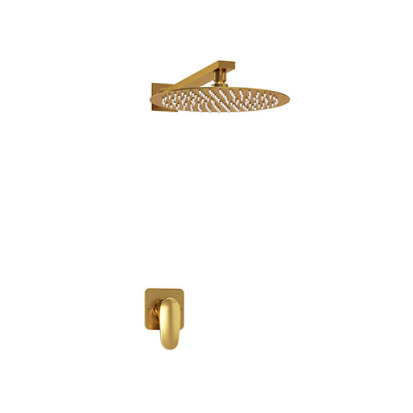 Смеситель для душа встраиваемый с верхней душевой насадкой WasserKRAFT золото матовое (A3651.180.259)