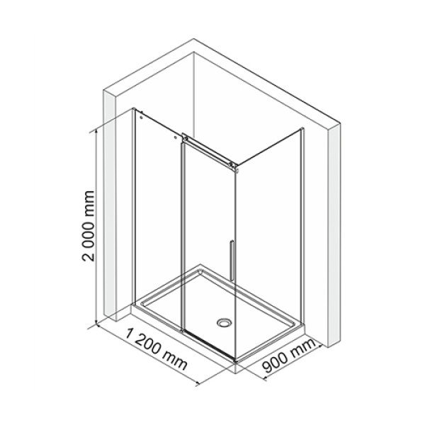 Душевой уголок Wasserkraft Dinkel 120x90x200 стекло прозрачное (58R07)