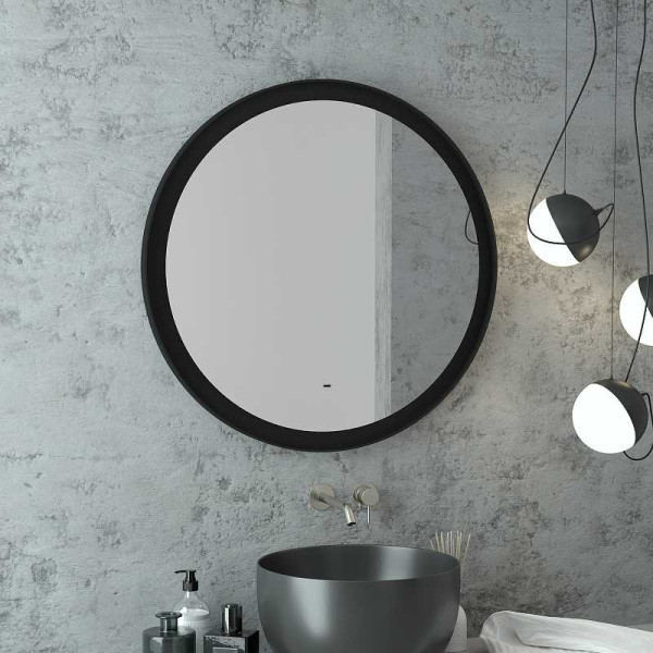 Зеркало с подсветкой Континент Planet black Led D 800 с бесконтактным сенсором (ЗЛП684)