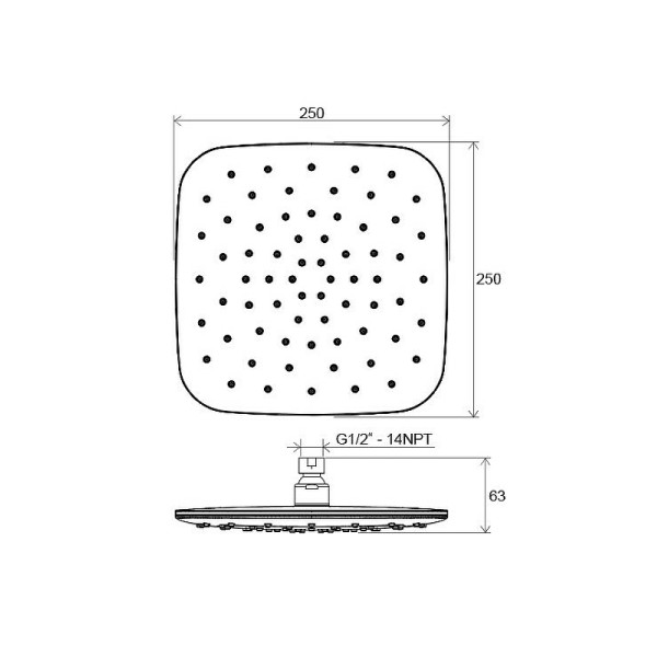 Верхний душ Ravak 983.10 250x250 хром белый (X07P347) Верхний душ Ravak 983.10 250x250 хром белый (X07P347)
