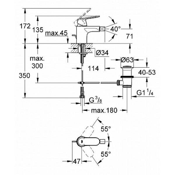 Смеситель для биде Grohe Eurosmart Cosmopolitan (32839000)