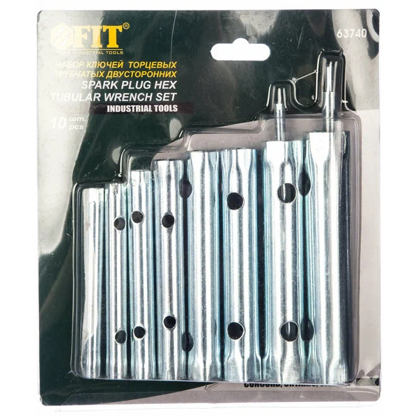 Набор ключей FIT трубчатых 6-22мм 10 шт (63740)