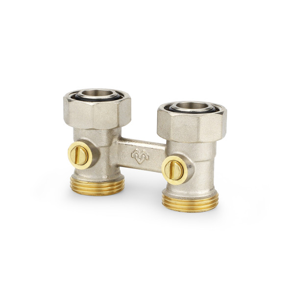 Фитинг двойной со встроенным шаровым краном Varmega 3/4"(18)ЕКх3/4"(18)ЕК (VM14111)