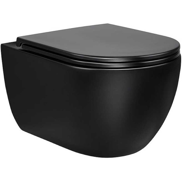 Унитаз подвесной Vincea Evo с сиденьем микролифт (VT1-34MB) Унитаз подвесной Vincea Evo с сиденьем микролифт (VT1-34MB)