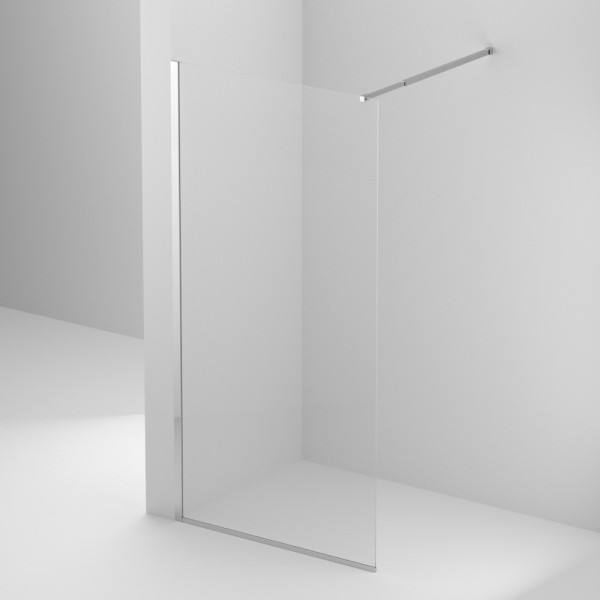Душевое ограждение BelBagno Kraft 120x195 стекло прозрачное, профиль хром глянцевый (KRAFT-L-1-120-C-Cr)