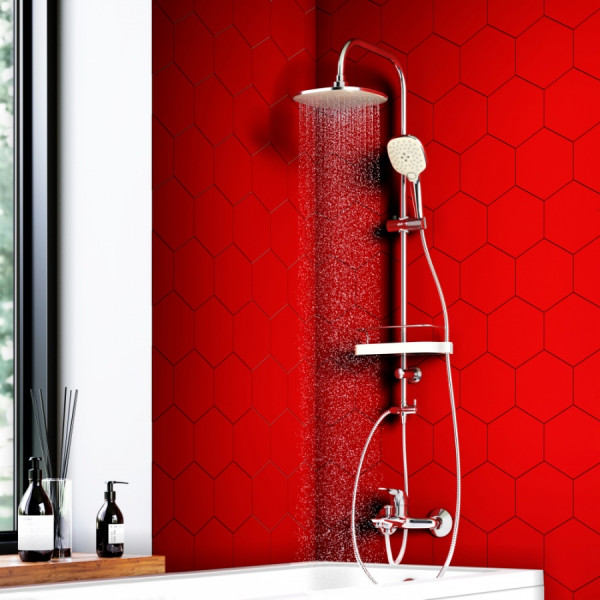 Душевой гарнитур Dorff Prime с душевым набором хром, белый (D0740000)