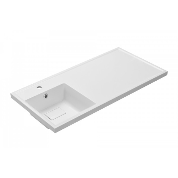 Раковина над стиральной машиной Aquaton Лайн 50x100x16 L белый (1.A728.5.3KL.F01.L)