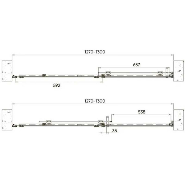 Душевая дверь Veconi VN71 130x195 стекло прозрачное, профиль хром (VN71-130-01-19C4)