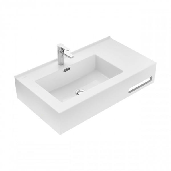 Раковина подвесная Aquaton Квадро Про 80x45x16,5 L белый (1.A734.4.31Q.A01.L)
