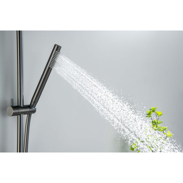 Душевой гарнитур Aquatek 1jet 65 см шлифованный черный хром (AQ2012BGM)