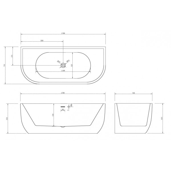 Ванна акриловая Abber 170*75 белая (AB9316) Ванна акриловая Abber 170*75 белая (AB9316)