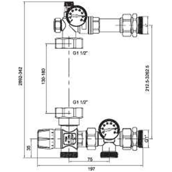 Насосно-смесительный узел TIM с термостатическим клапаном 20-43° 130мм/180мм, без насоса TIM (JH-1035) Насосно-смесительный узел TIM с термостатическим клапаном 20-43° 130мм/180мм, без насоса TIM (JH-1035)