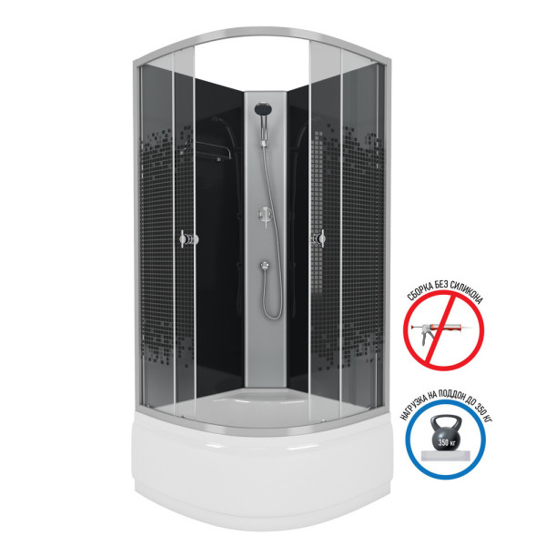 Душевая кабина Eco 90x90 стекло прозрачное с рисунком, профиль хром матовый (NG-758-14ВК) Душевая кабина Eco 90x90 стекло прозрачное с рисунком, профиль хром матовый (NG-758-14ВК)