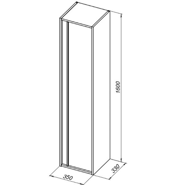 Пенал подвесной Aquanet Lino 35x33x160 темное дерево (00253914)