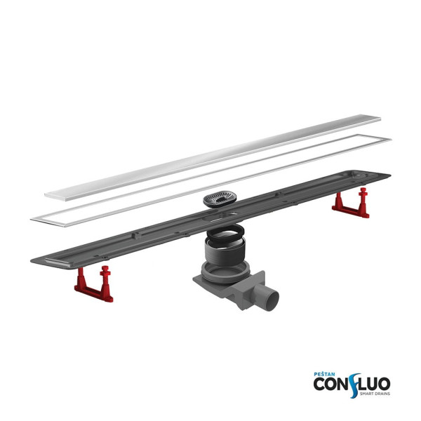 Душевой лоток Pestan Confluo Premium Line 750 хром матовый/полая под плитку, рамка хром (13100005)