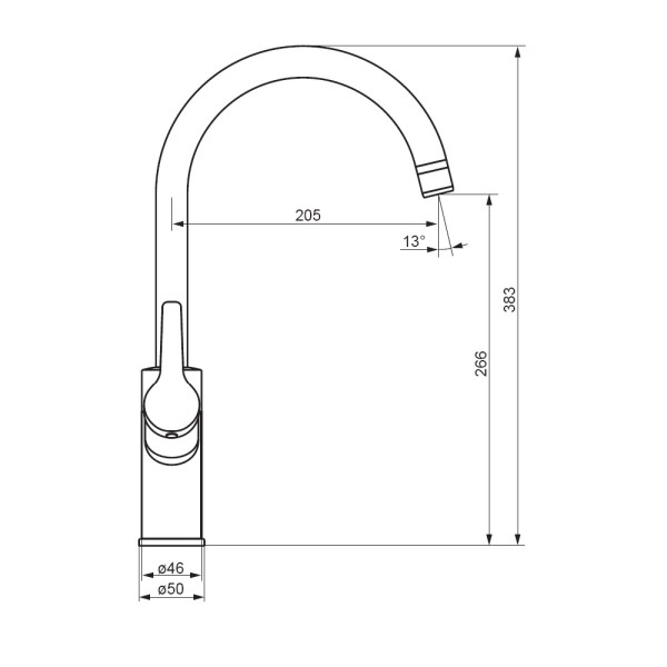 Cмеситель для кухни Damixa Eclipse с фильтрацией C - излив, хром (310721000)