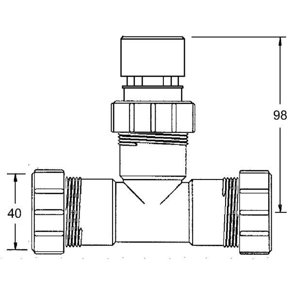 Тройник с вакуумным клапаном McAlpine 40 мм (VP40T)