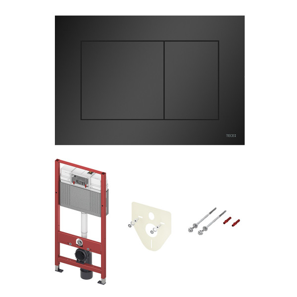 Инсталляция для подвесного унитаза TECEbase 2.0 с клавишей (9400414 / K440407) черная матовая