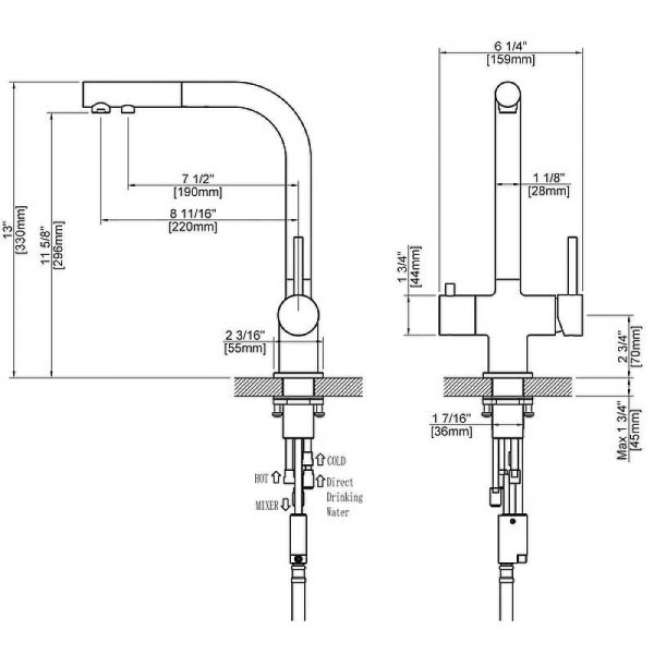 Смеситель для кухни Timo Saona хром, с выдвижным изливом (2356/00FL) Смеситель для кухни Timo Saona хром, с выдвижным изливом (2356/00FL)