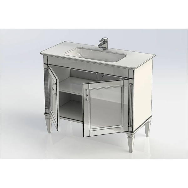 Тумба напольная Aquanet Селена 105 белый/серебро (2 дверцы) (00201650) Тумба напольная Aquanet Селена 105 белый/серебро (2 дверцы) (00201650)