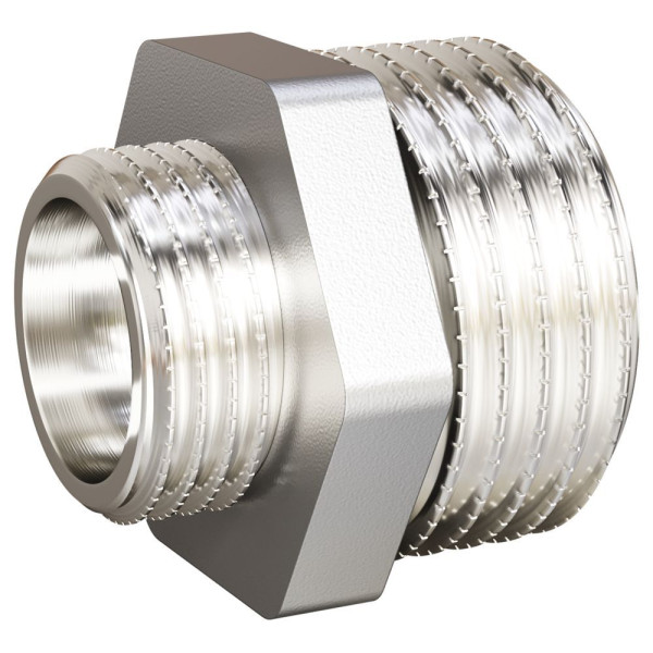 Ниппель переходной 1/2"х1" LD Pride (никель) (LD.67.503.25х15) Ниппель переходной 1/2"х1" LD Pride (никель) (LD.67.503.25х15)