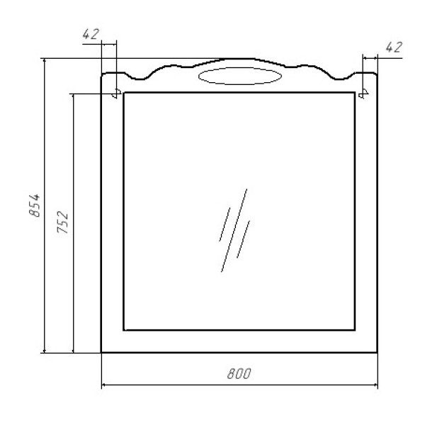 Зеркало Домино Rich 80 Белое Дерево (DR6006Z)