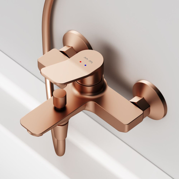 Смеситель для ванны и душа AM.PM X-Joy розовое золото (F85A10044)