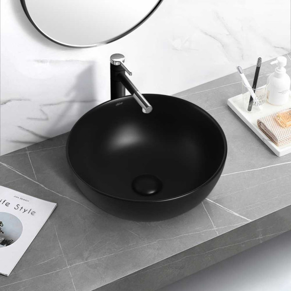 Раковина накладная ABBER Bequem 36x36 черная (AC2105MB)