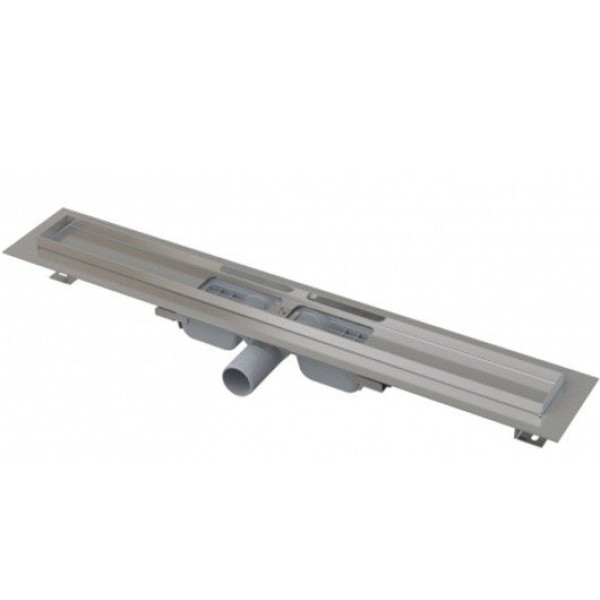 Лоток душевой AlcaPlast / AlcaDrain 1150 мм с порогами, без решетки, боковой слив D40, мокрый гидрозатвор  (APZ101-1150)