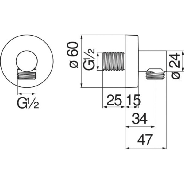 Шланговое подсоединение Nobili хром (AD150/12CR)