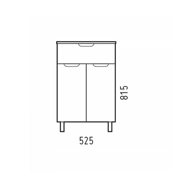 Комод Melodia Омега 50 1ящик 2 двери белый (MFR80008WT)