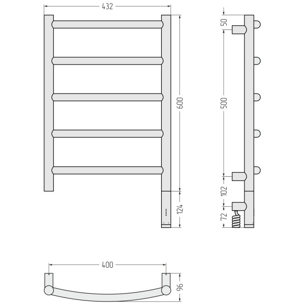 Полотенцесушитель электрический Сунержа Галант 3.1 600x400 провод справа матовый чёрный (31-6001-6040) Полотенцесушитель электрический Сунержа Галант 3.1 600x400 провод справа матовый чёрный (31-6001-6040)