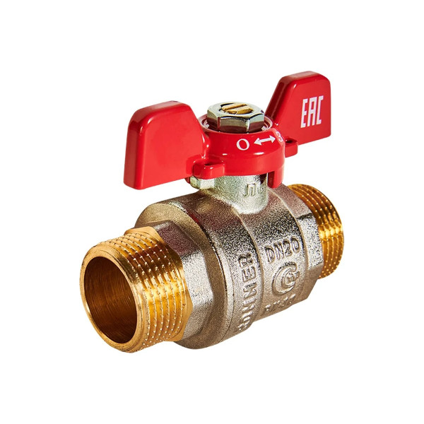 Кран 3/4" НН шаровый Rommer (ГОСТ, красная бабочка) RBV-0007-2410220 Кран 3/4" НН шаровый Rommer (ГОСТ, красная бабочка) RBV-0007-2410220