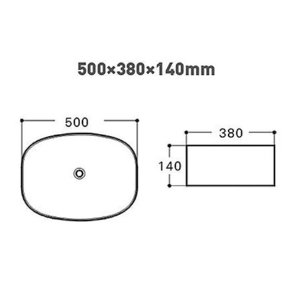 Раковина накладная Aquanet FINE-1 50х38х14 белая (273681)
