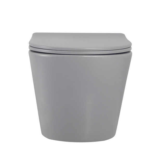 Унитаз подвесной ABBER Bequem серый матовый, безободковый (AC1102MG)