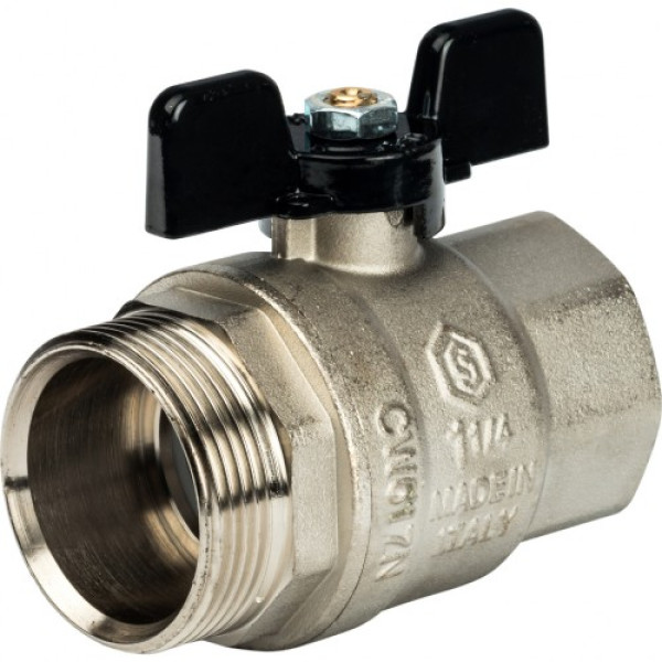Кран 1 1/4" шаровый со сгоном Stout (черная бабочка, полнопроходной) SVB-0007-000032 Кран 1 1/4" шаровый со сгоном Stout (черная бабочка, полнопроходной) SVB-0007-000032