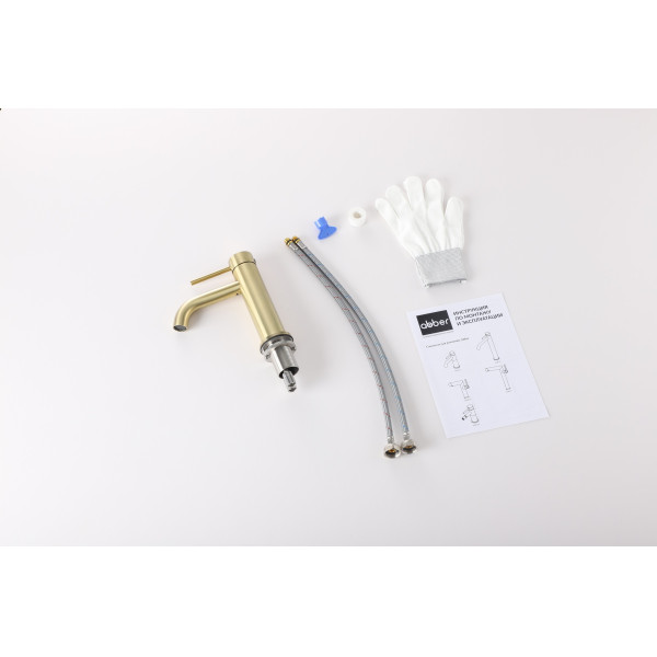 Смеситель для раковины Abber Wasser Kreis 316 золото брашированное (AF8110BG)