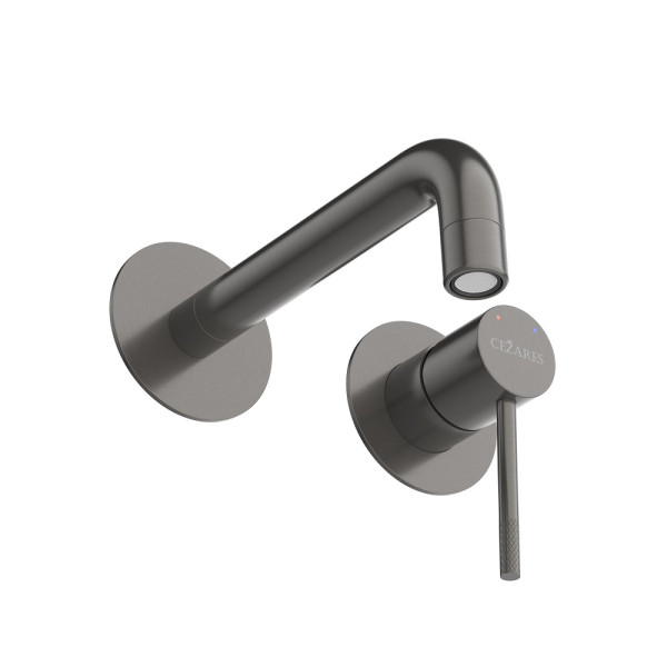 Смеситель для раковины встраиваемый Cezares Relax оружейная сталь (RELAX-BLI2-1-GM-W0) Смеситель для раковины встраиваемый Cezares Relax оружейная сталь (RELAX-BLI2-1-GM-W0)