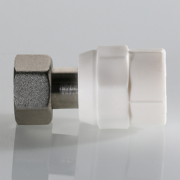 Переход с накидной гайкой PP-R 20*1/2"(16) VALTEC (латунь, белый) VTp.708.K.02004