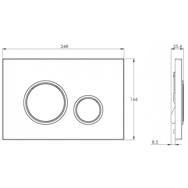Клавиша смывная для инсталляции Azario двойная, белый+золото (AZ-8200-0046)