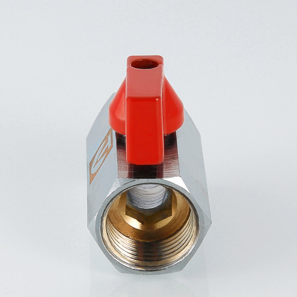 Кран 1/2" ВВ шаровый Valtec MINI (красная ручка) VT.330.N.04