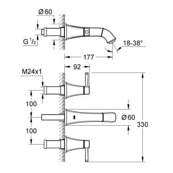 Смеситель для раковины Grohe Grandera (20414IG0)