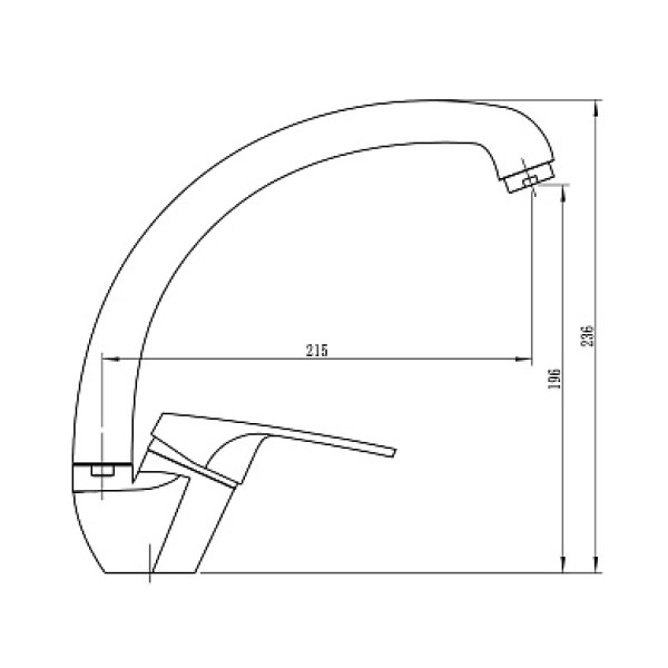 Смеситель для кухни L4127 хром, высокий излив Ligeya (L4127 Ligeya)