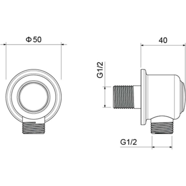 Шланговое подсоединение Aquatek Классик черный матовый (AQ2461MB)