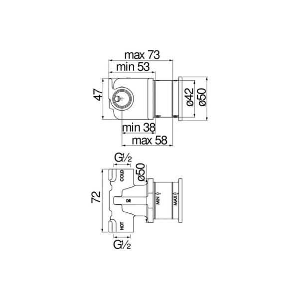 Смеситель для раковины Nobili скрытая часть (WE00600)